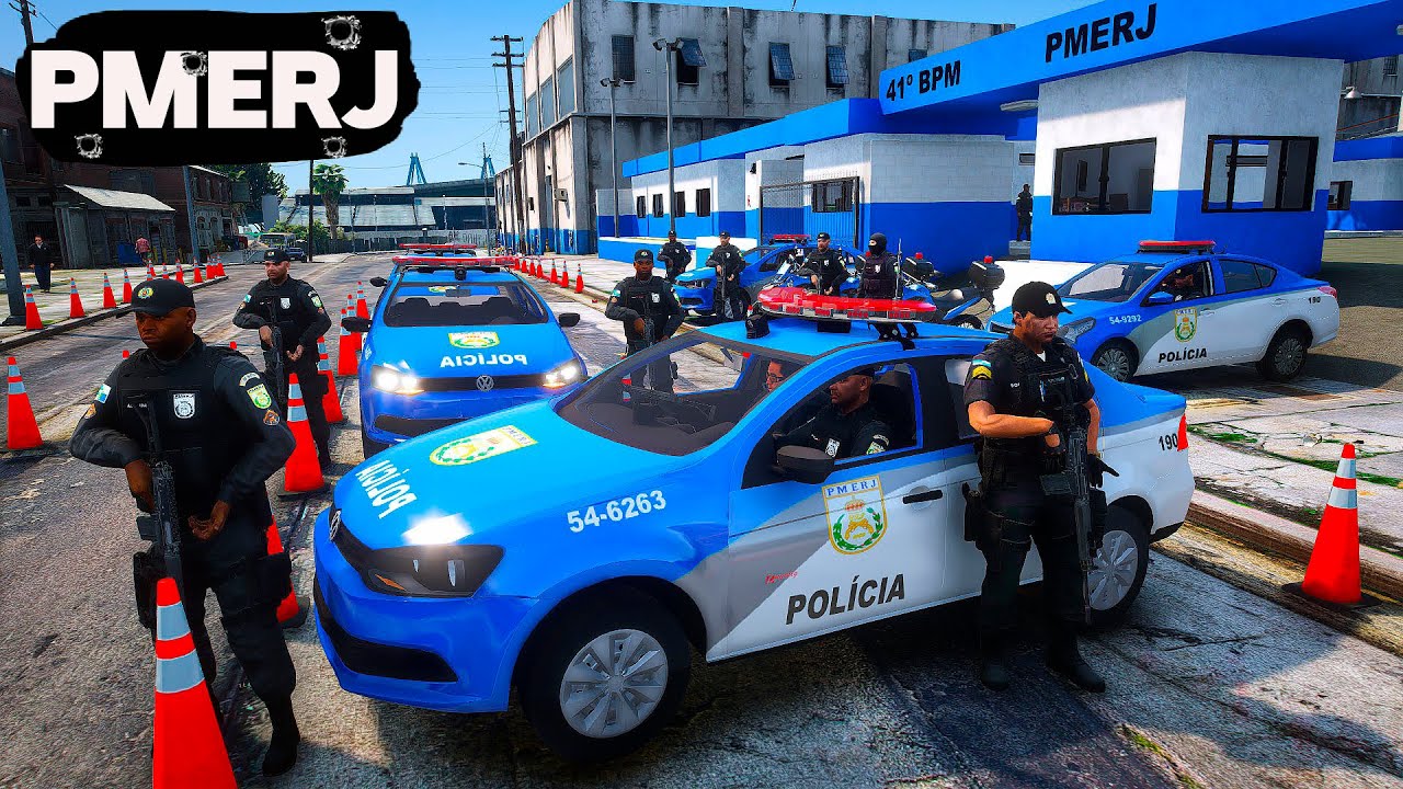 CRIMINOSO É PRESO EM FRENTE AO 41º BATALHÃO DA PMERJ 1ºCIA | GTA 5 POLICIAL