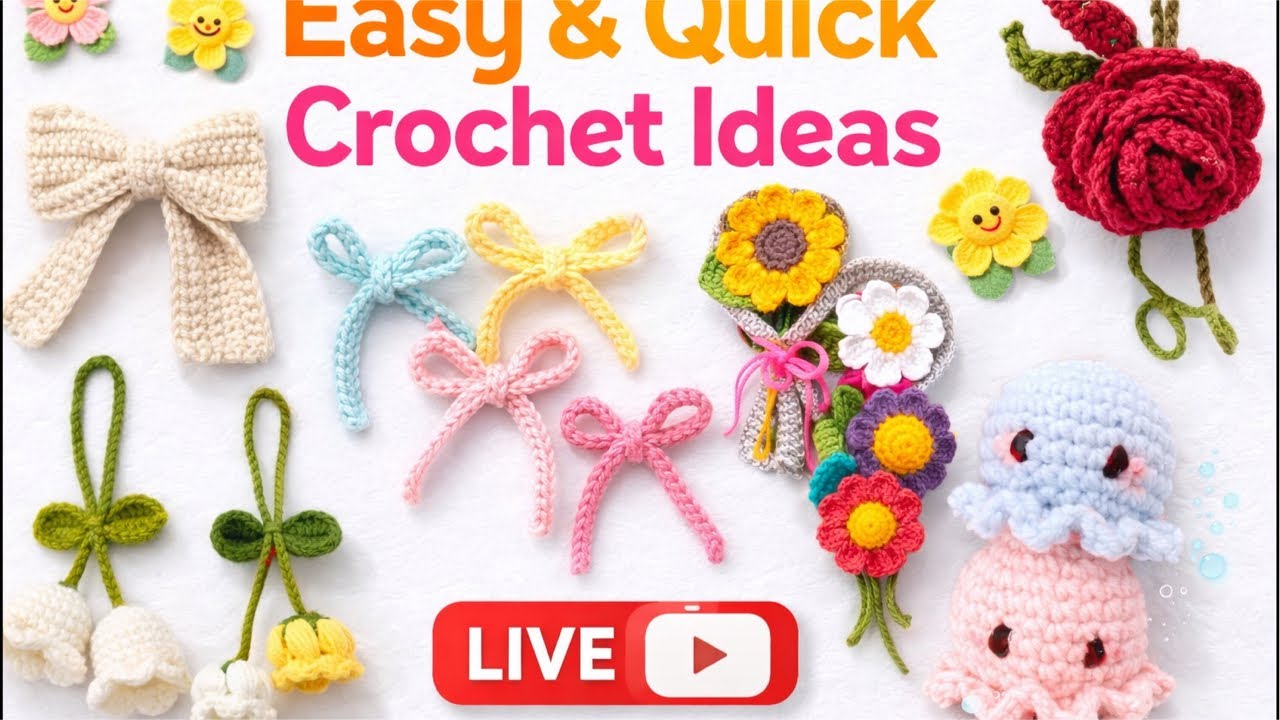 Easy beginner friendly crochet ideas #trending #crochet #crocheting #livestream #live #easy