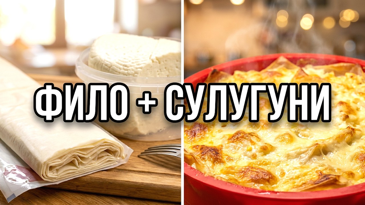 Запеканка фило - сулугуни. Очень сырно и очень вкусно!