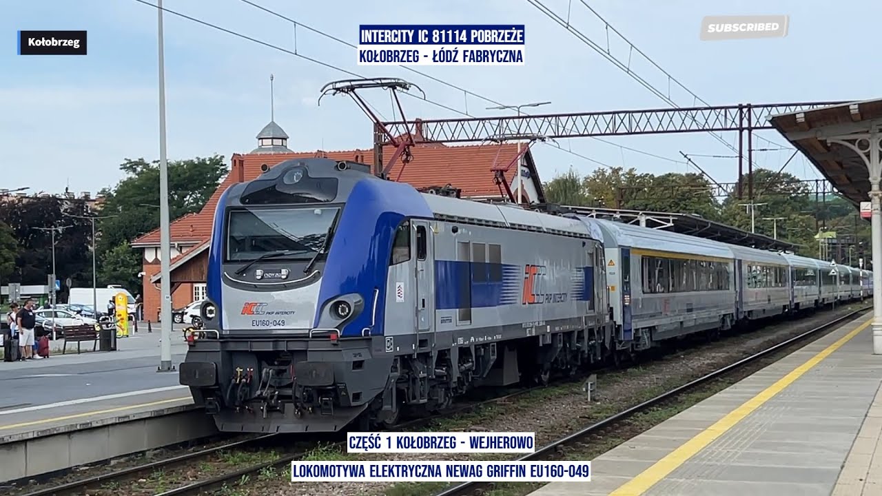 Train InterCity IC 81114 POBRZEŻE Kołobrzeg - Łódź Fabryczna część 1 Linia nr 202 z tyłu pociągu