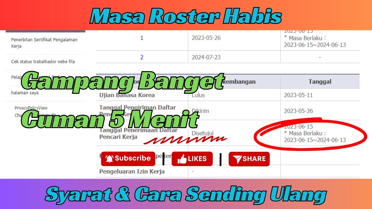 MASA ROSTER HABIS DAN CARA SENDING ULANG