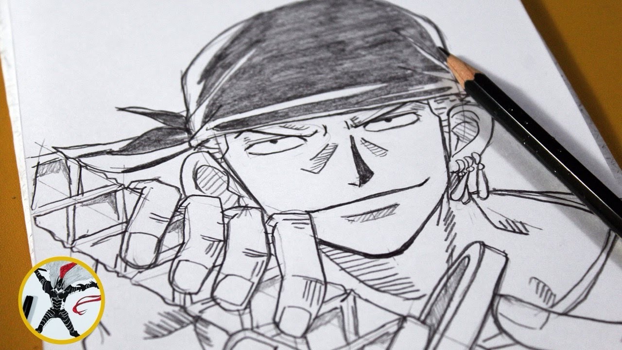 How to Draw Roronoa Zoro Step by Step with Sword– Easy to Follow One Piece Drawing Tutorial