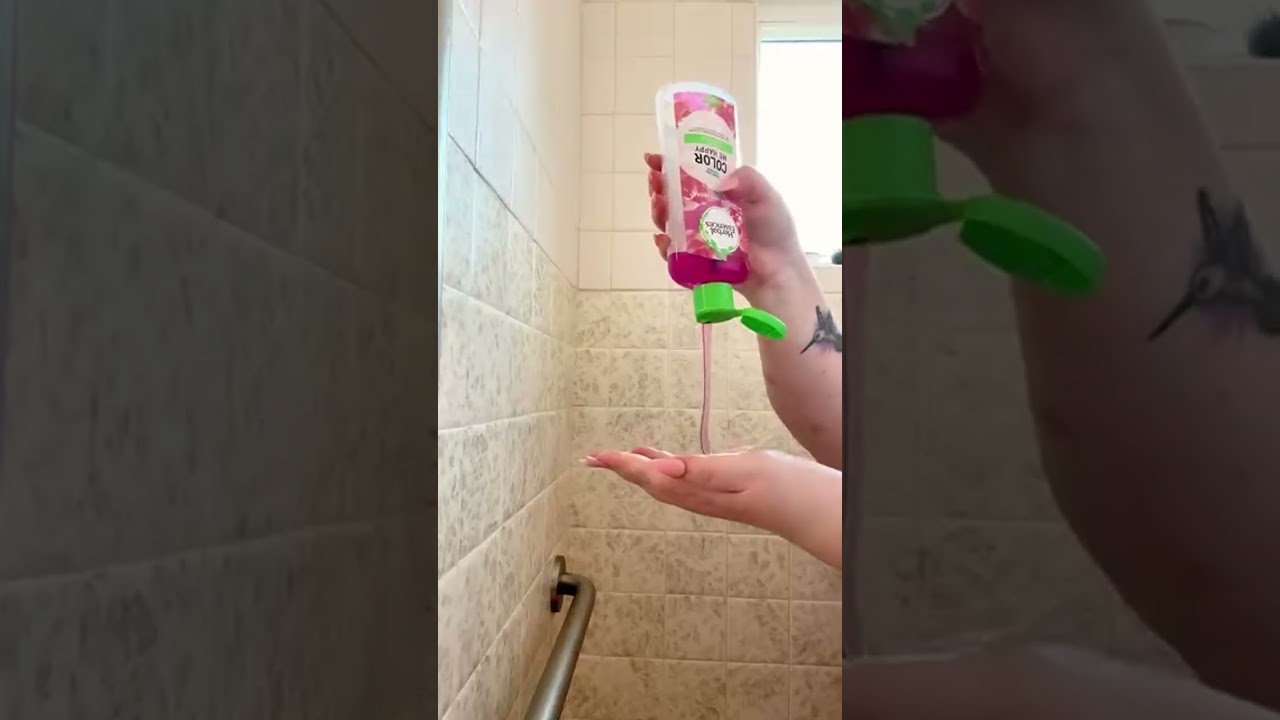 ASMR pink shower routine 🧼 ✨ x body scrub and body wash (#gifted) ✨ color me happy shampoo &