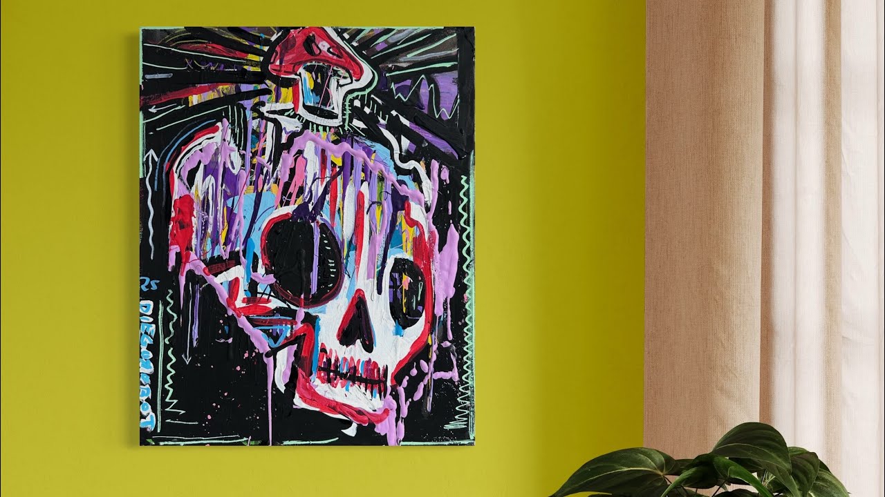 Melting away the depression , 3 min edition #skullart #skull #shroomart