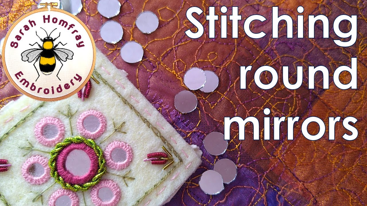 Shisha Work | Mirror Work - EASY hand embroidery video tutorial | round mirrors