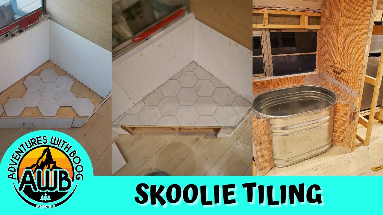 Skoolie Tile Install - Bus Conversion EP. 47