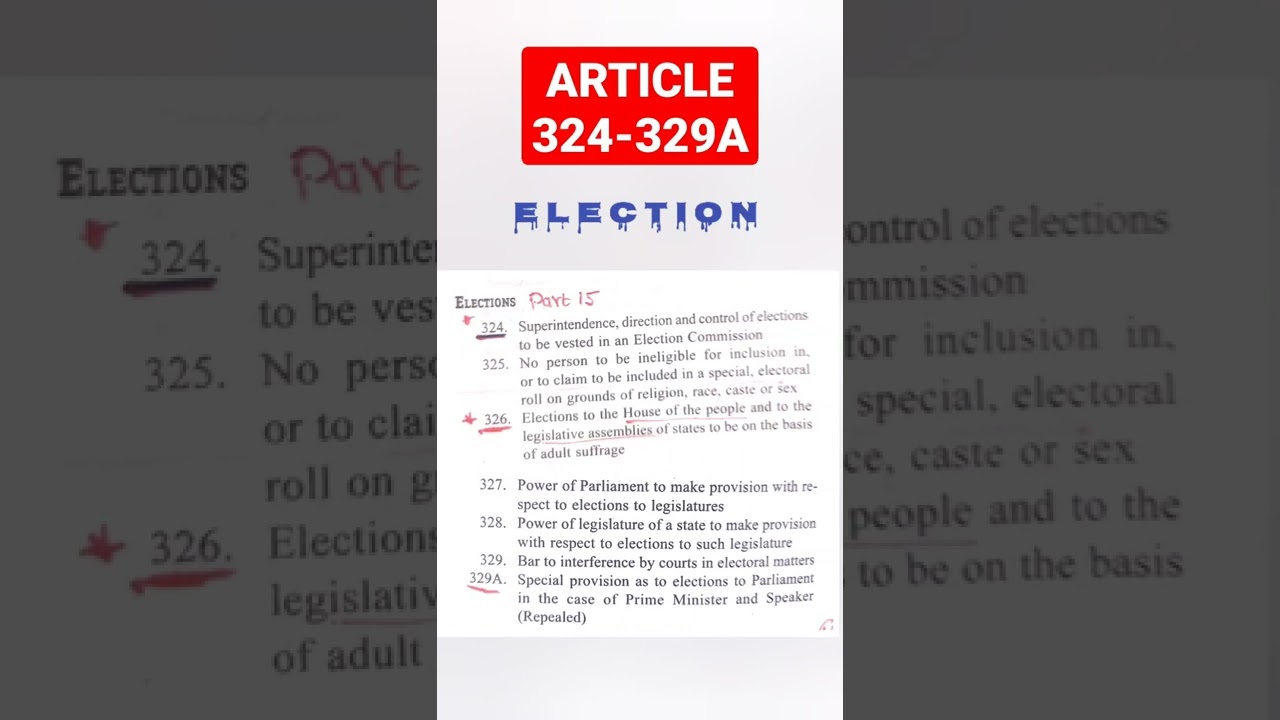 ARTICLE 324-329A --ELECTION.