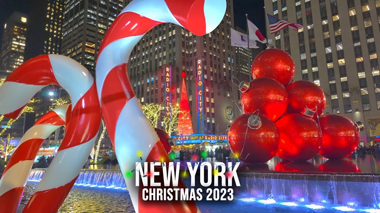 NYC Christmas Walk 2023 ✨ Radio City Music Hall, 6th Avenue, New York Public Library Rooftop Terrace