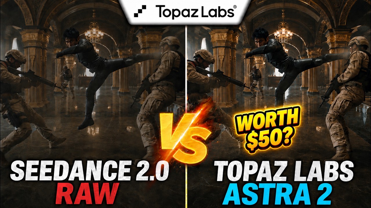 Я потратил 50 долларов на масштабирование Seedance 2.0 с помощью Topaz Labs Astra 2.