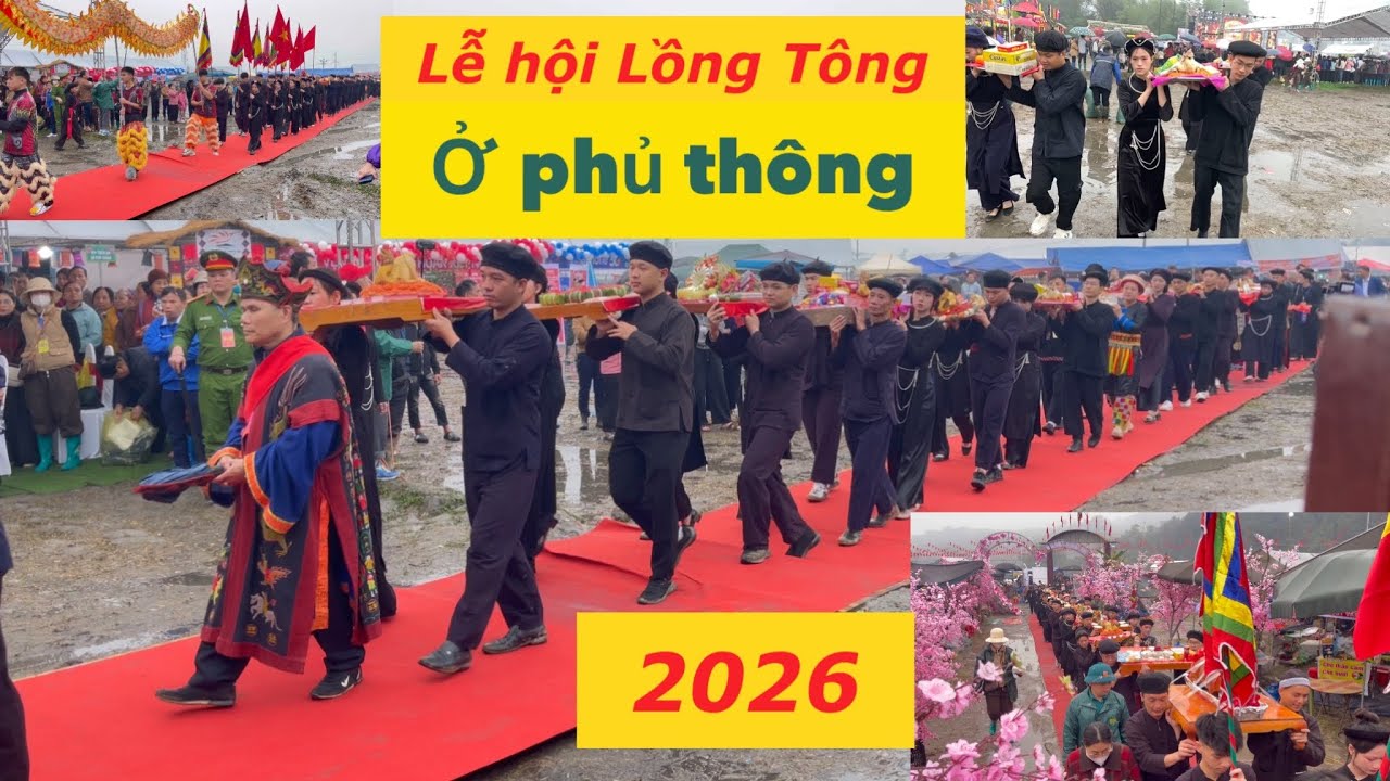 Màn rước lễ vật tại lễ hội lồng tồng ở xã phủ thông tỉnh Thái nguyên (Bắc Kạn cũ)đậm bản sắc dân tộc