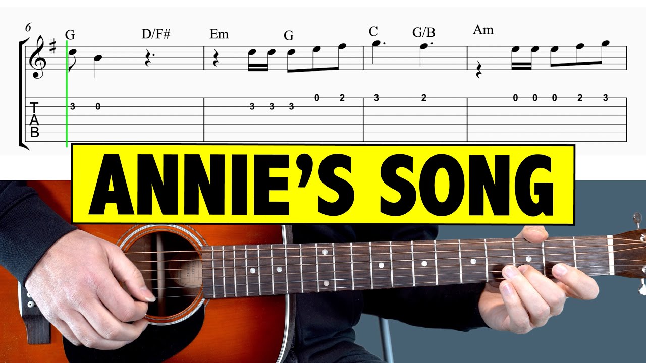 John Denver - Annie's Song / Guitar Tutorial (MELODY)