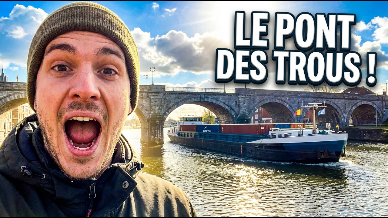 🚢 Spectacle sur l’Escaut : Une péniche franchit l'emblématique Pont des Trous ! 🇧🇪