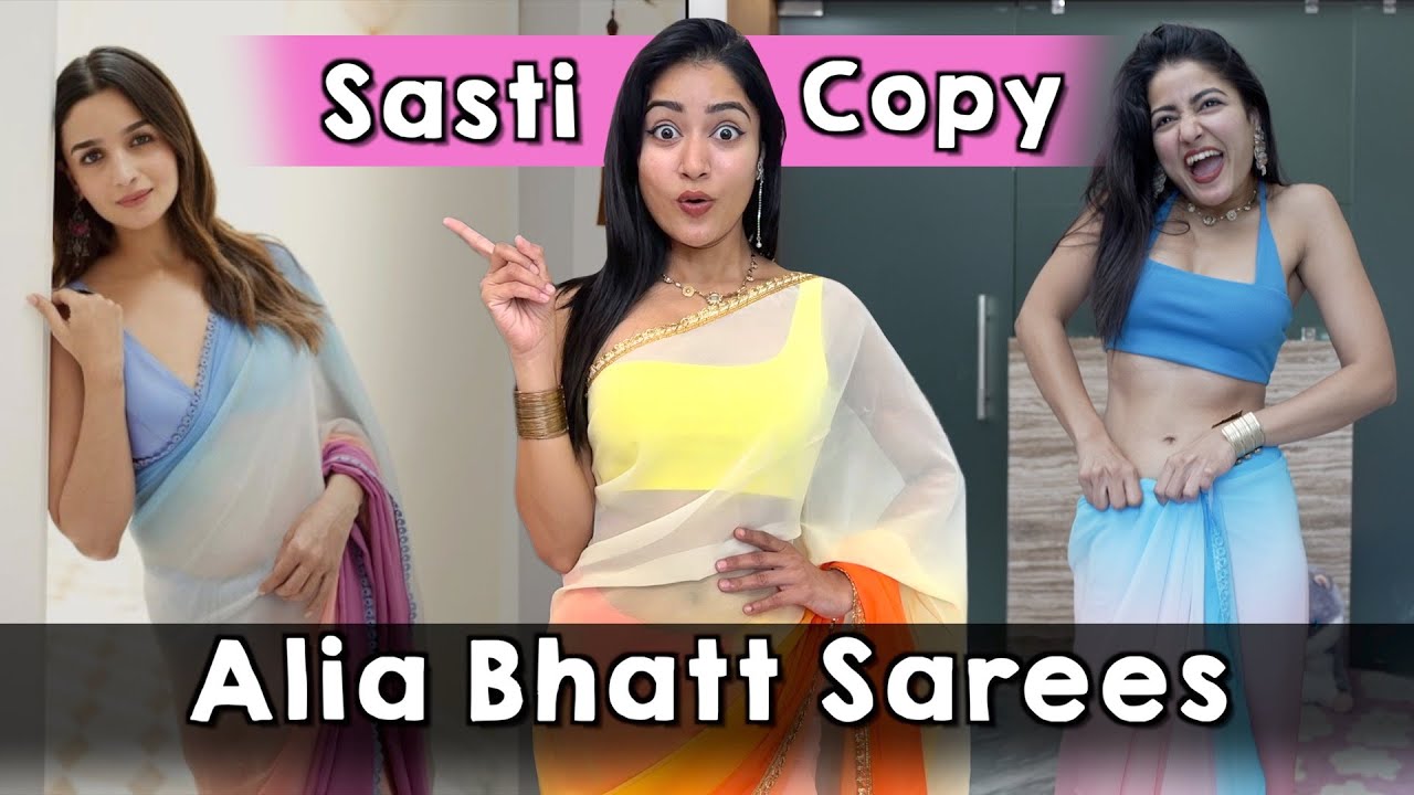 Dressing Up Like Alia Bhatt from Rocky Aur Rani Movie + Sarees Try On