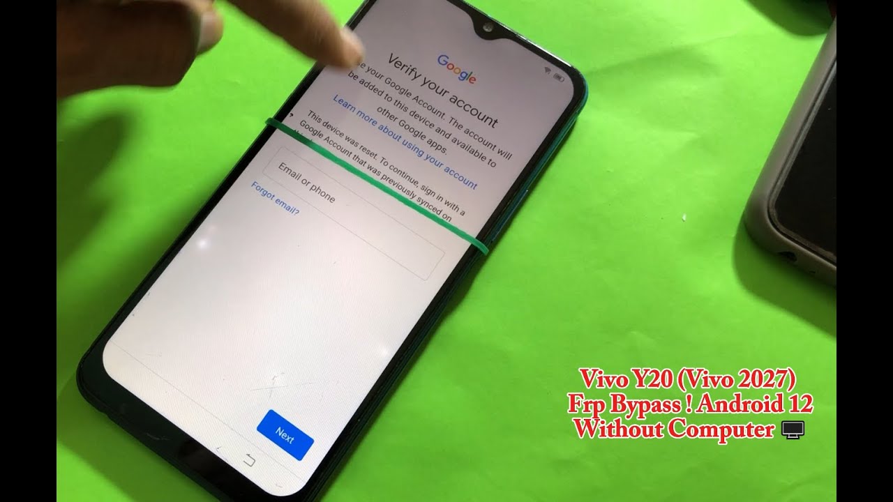 Vivo Y20 Vivo 2027 Frp Bypass ! Android 12 Without Computer 🖥️ ! Google Account Lock 🔒 Unlock Free