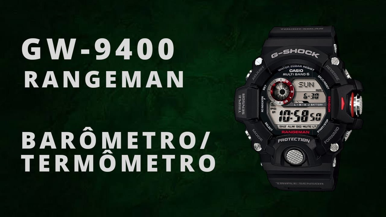 CASIO G-SHOCK RANGEMAN GW-9400  BARÔMETRO E TERMÔMETRO - USO E CALIBRAGEM