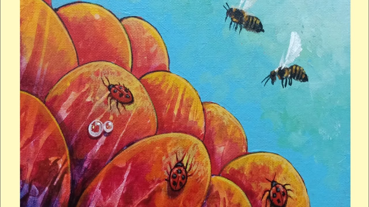 Ladybug 🐞 and Honey Bee 🐝 and Flower 