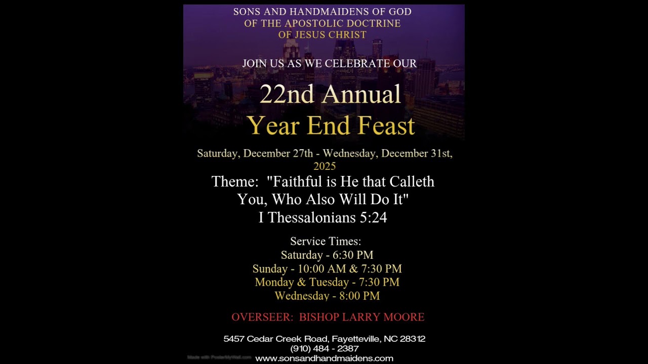 22nd Annual Year End Feast - Saturday Night - Dec 27, 2025