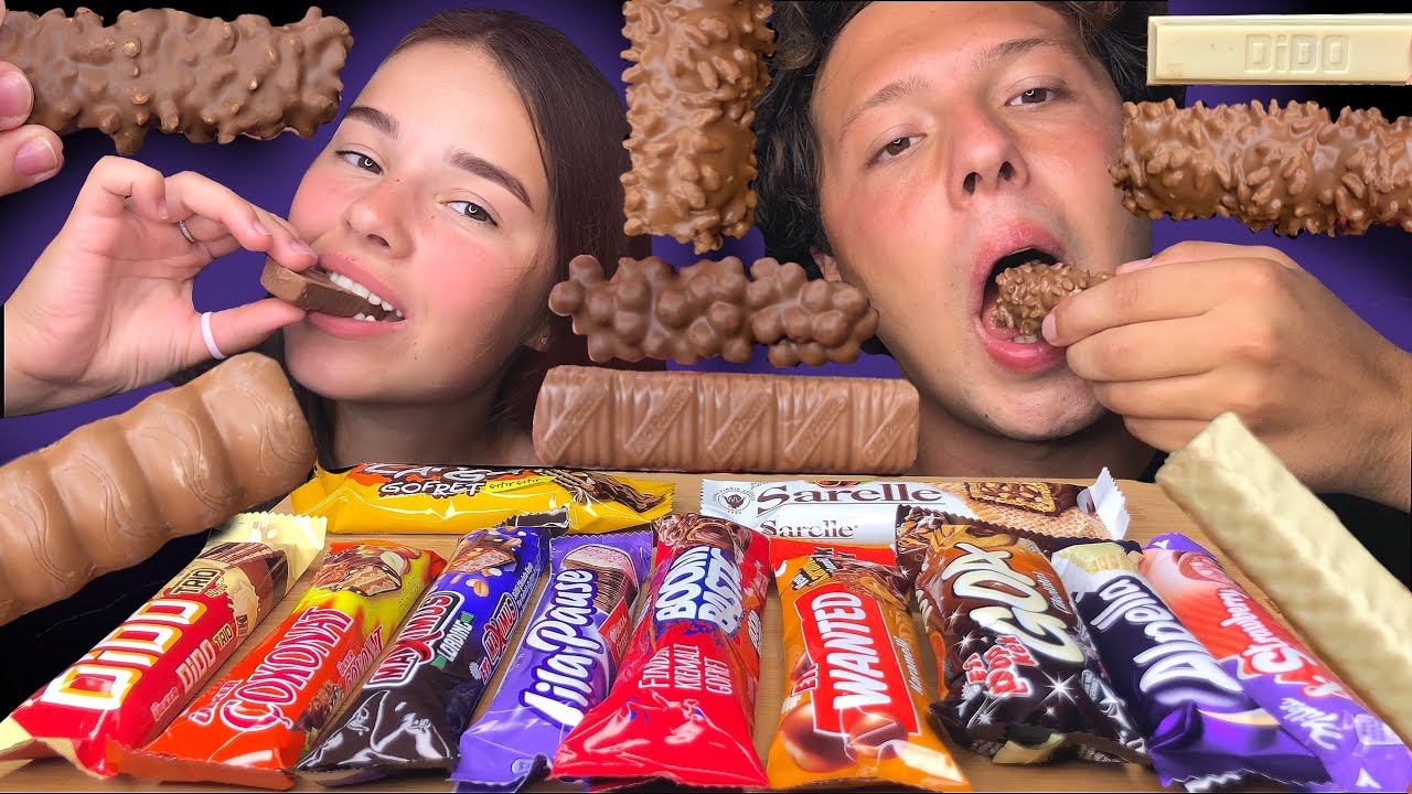 ASMR CHOCOLATE CANDY BARS Eating Sounds (MILKA CHOCOLATE, WANTED, GOA) MUKBANG 먹방 |  Tati ASMR