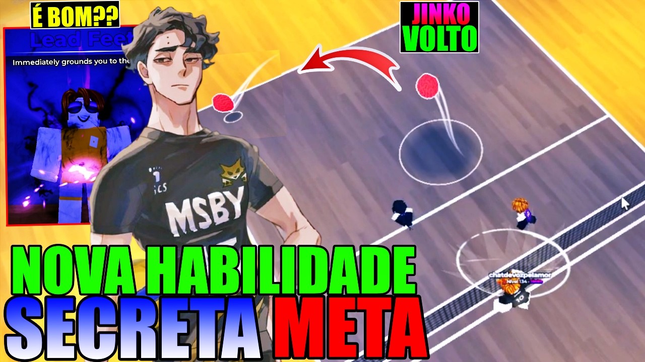 NOVA HABILIDADE SECRETA META...! JINKO VOLTO!! APRENDI O MELHOR SAQUE DE JINKO NO VOLLEYBALL LEGENDS