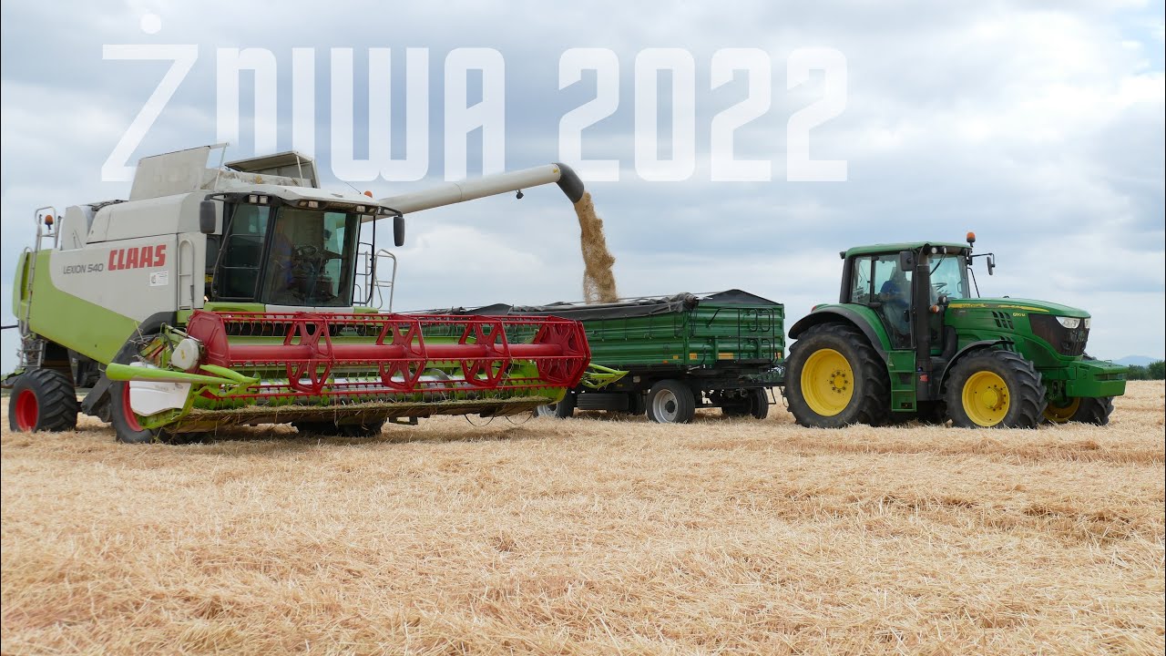 🇵🇱 Ryczący Lexion?! czyli Żniwa 2022 na Dolnym Śląsku ツClaas Lexion 540ツ 2x John Deere