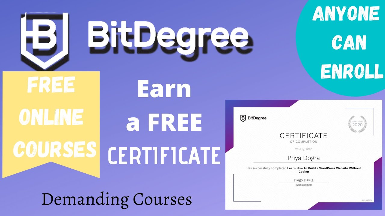 Best Free Courses on BITDEGREE Platform | Free CERTIFICATION COURSES