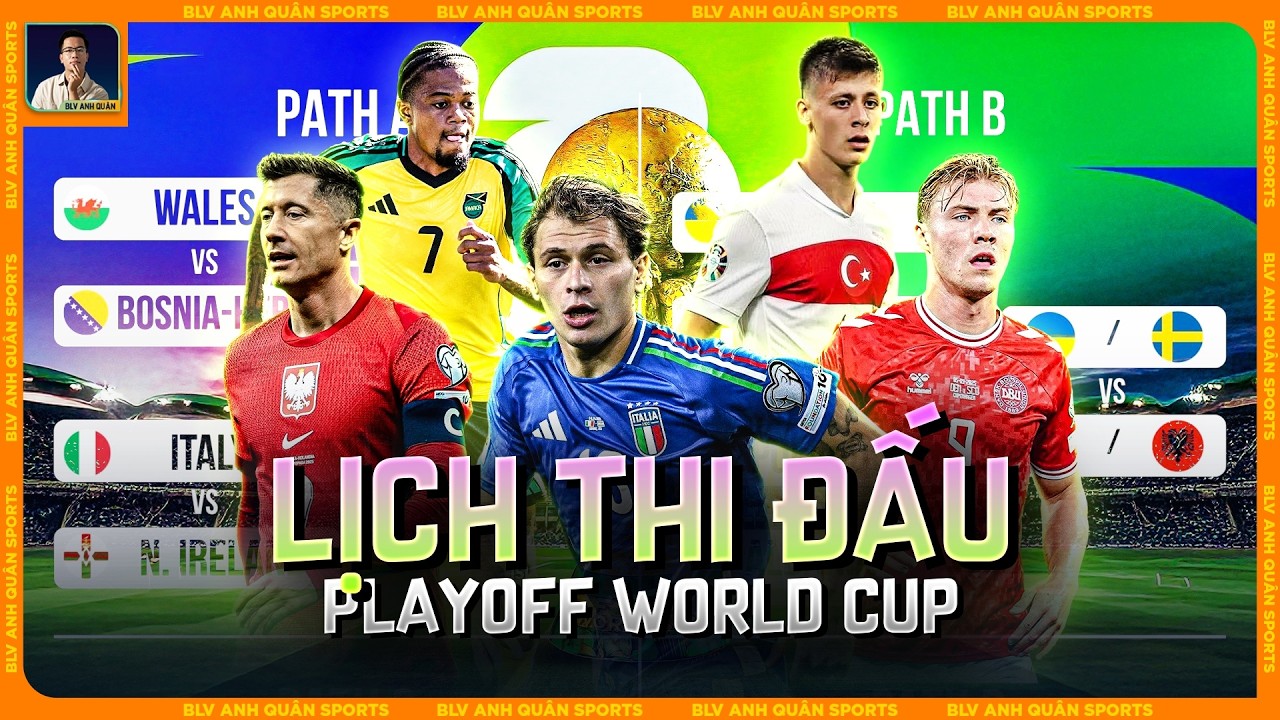 LỊCH THI ĐẤU V&Ograve;NG PLAY-OFF WORLD CUP 2026