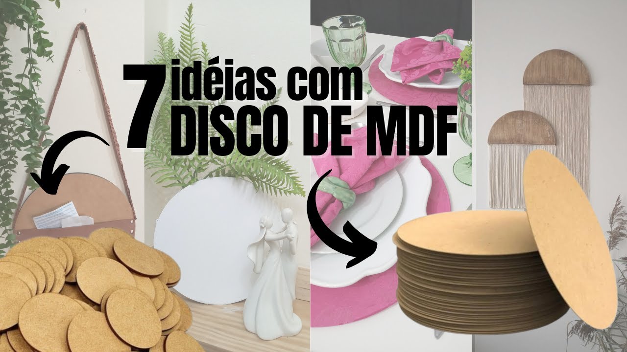 Inspire-se com essas 7 idéias incriveis com disco de MDF que preparei pra você #madeira #decoração