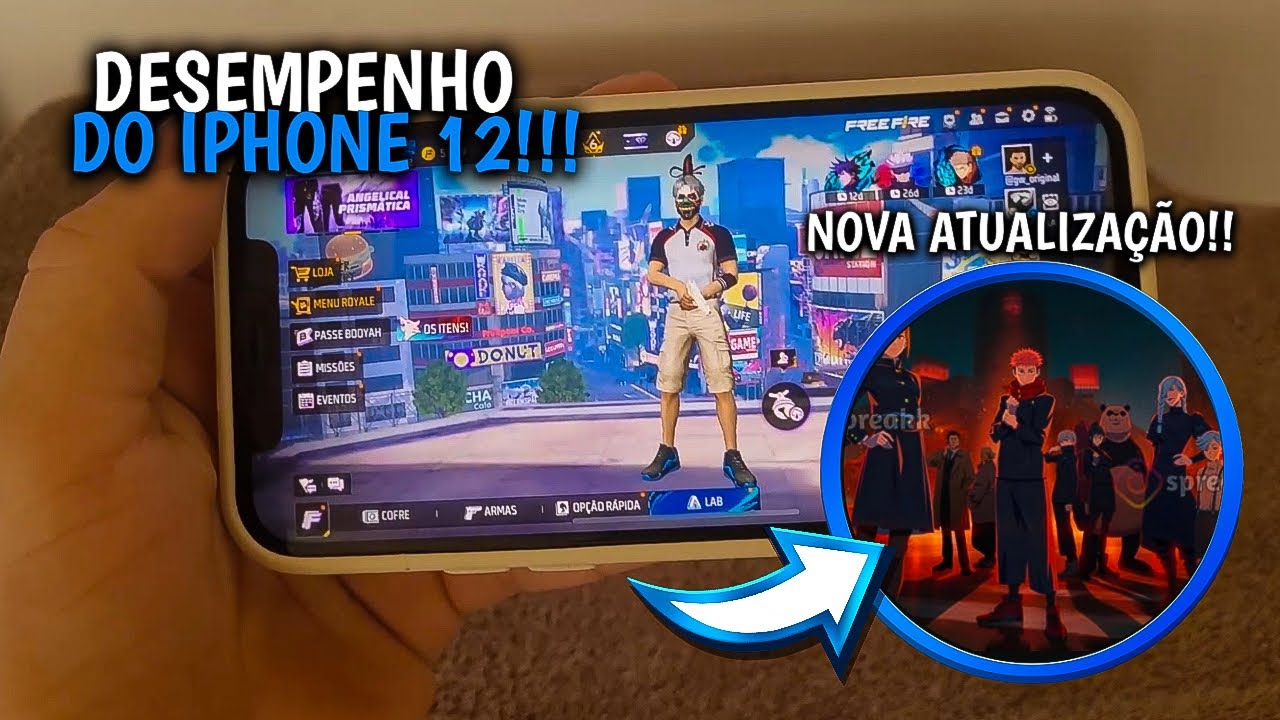 IPHONE 12 NA NOVA ATUALIZAÇÃO DO FREE FIRE!!! TÁ TRAVANDO???