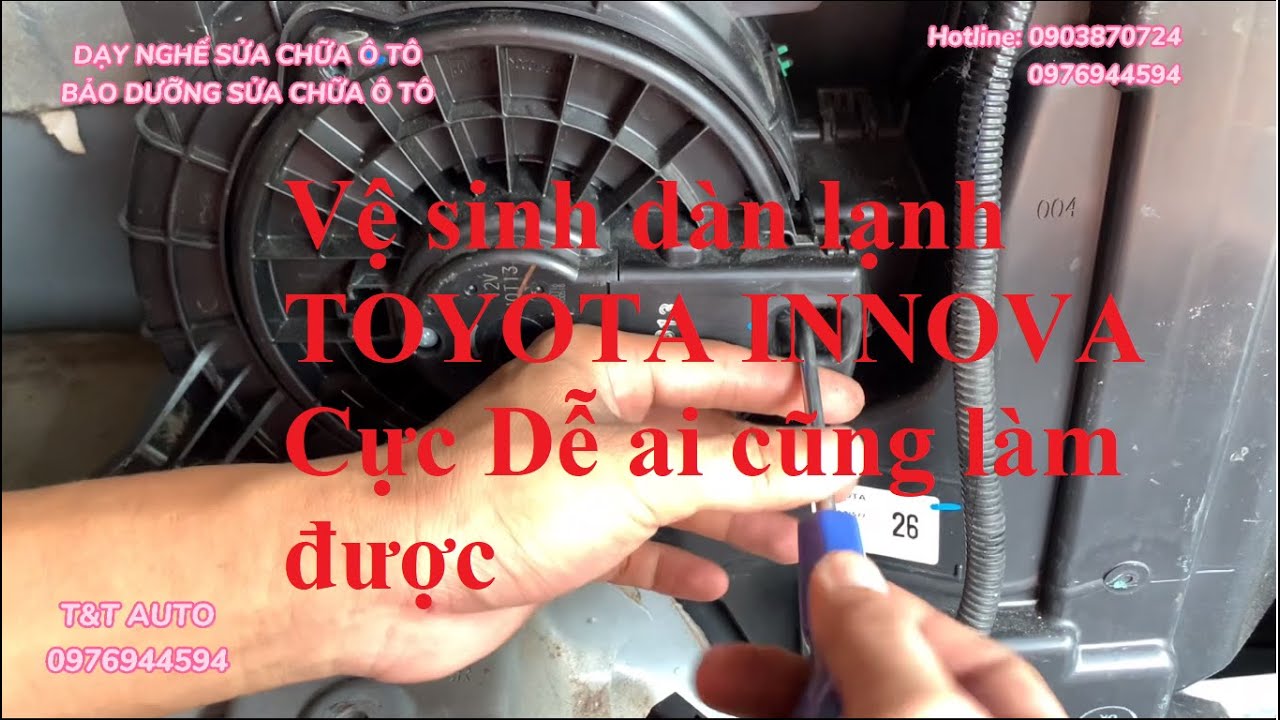 Hướng dẫn vệ sinh dàn lạnh sau INNOVA mới | A/C system Clean INNOVA 2017