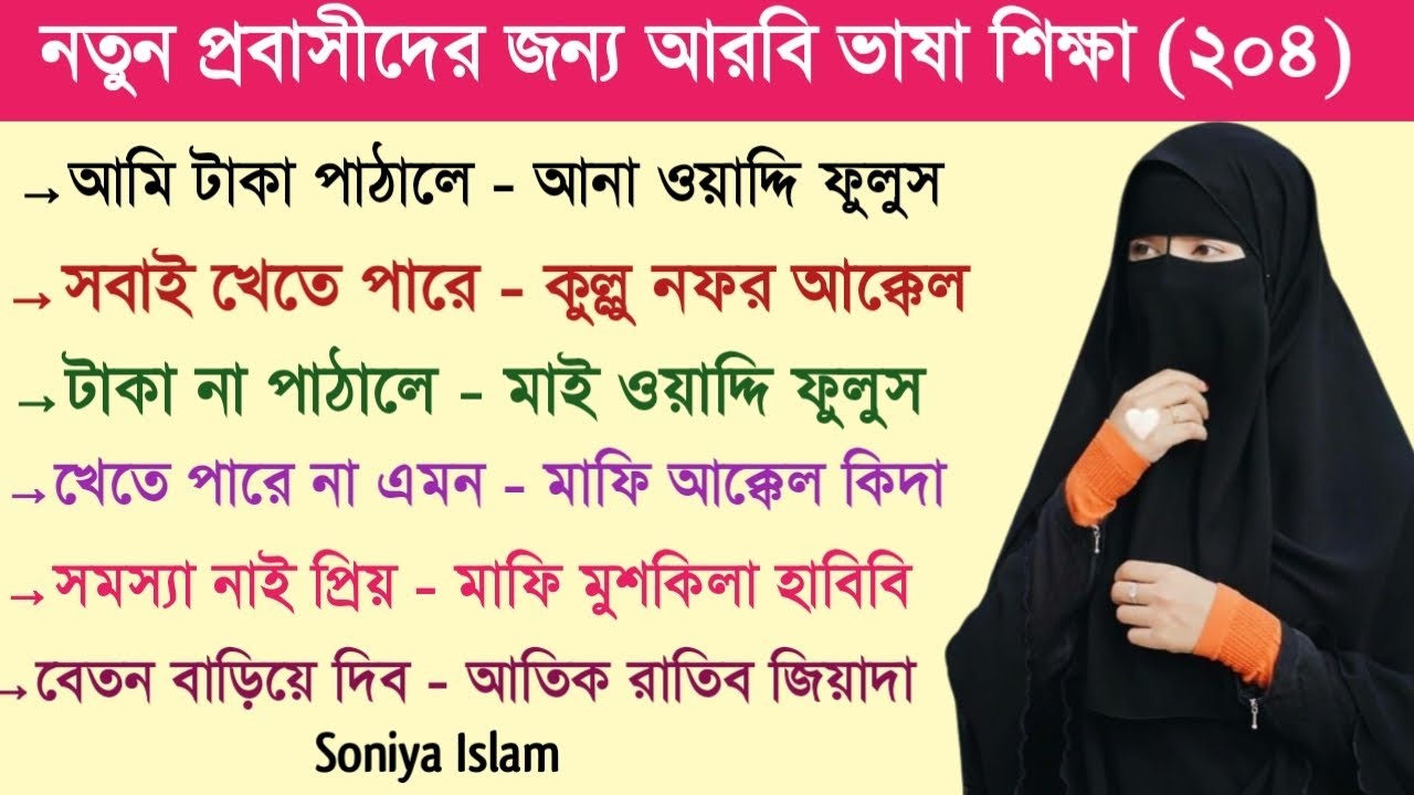 আরবি ভাষা শিক্ষা | প্রবাসীদের জন্য আরবি ভাষা শিক্ষা | আরবি কথোপকথন।