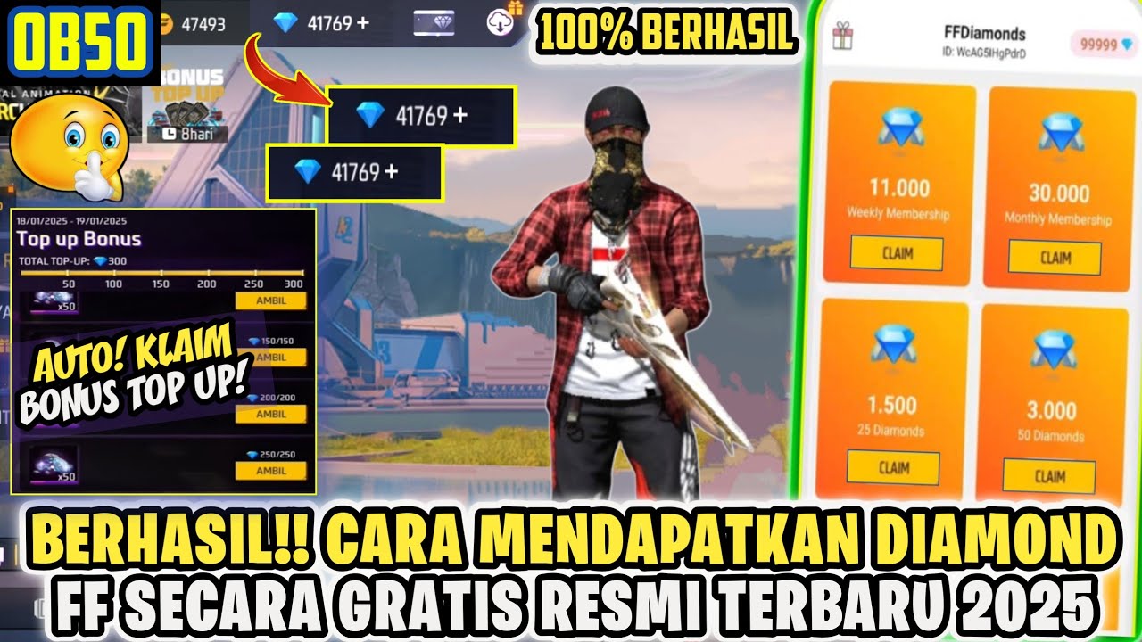 TANPA APLIKASI!? Cara mendapatkan diamond ff gratis terbaru 2025❗
