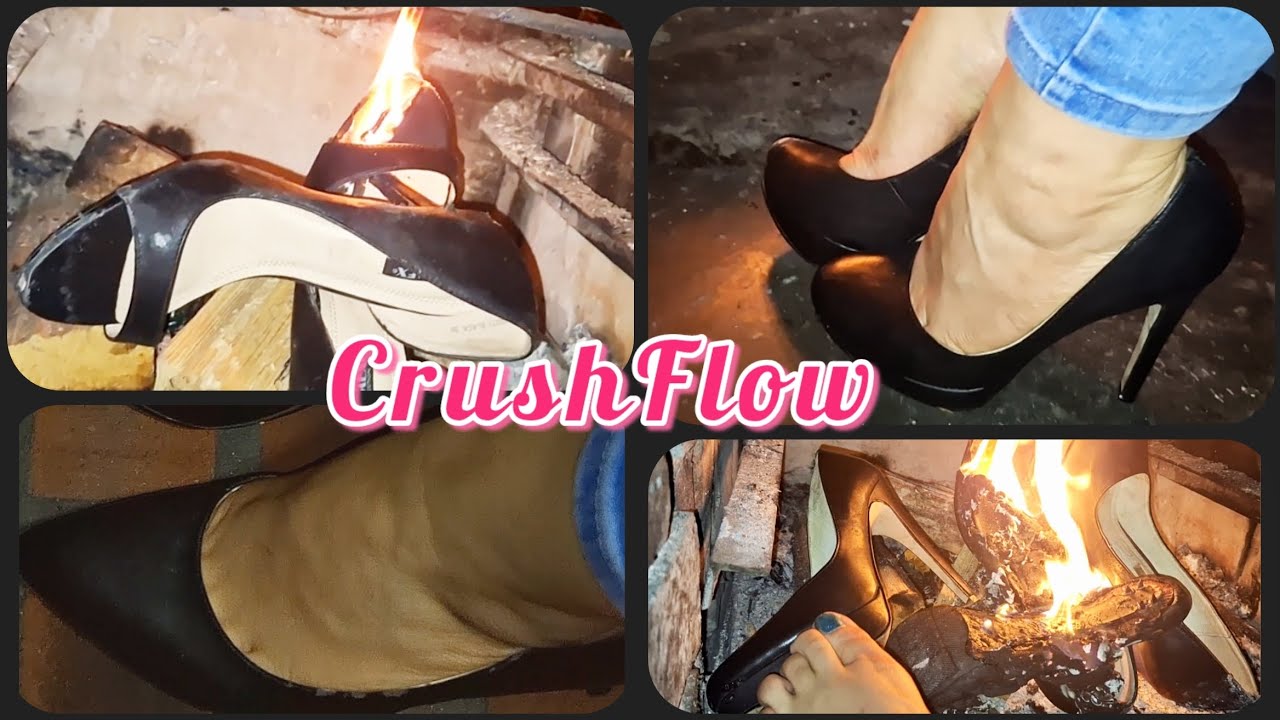 Burning high heels. Trashed heels, Buffalo high heels and Officeheels