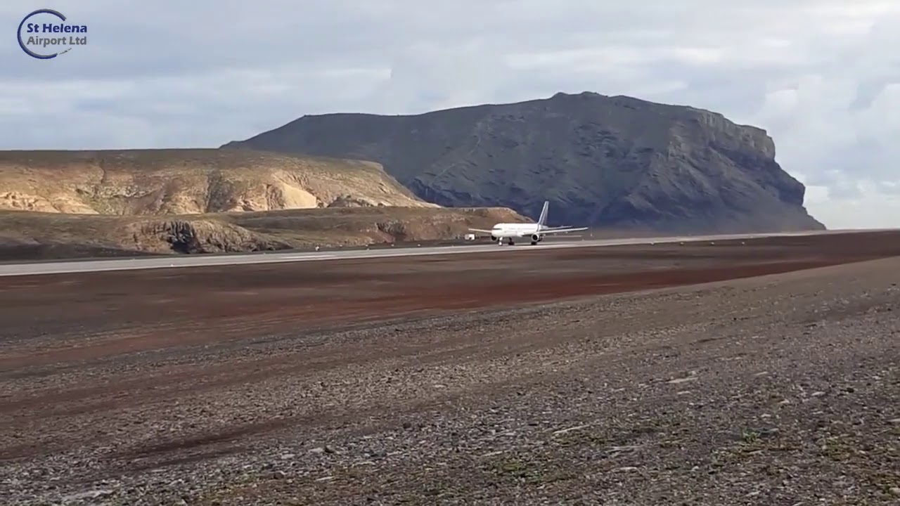 Airlines: Titan Airways Boeing 757 departure from RWY20 at St Helena Airport