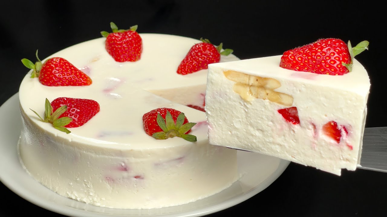 Dessert aus 3 Zutaten! Ein genialer Trick mit Erdbeeren und Bananen! Schnelles Dessert ohne Backen!