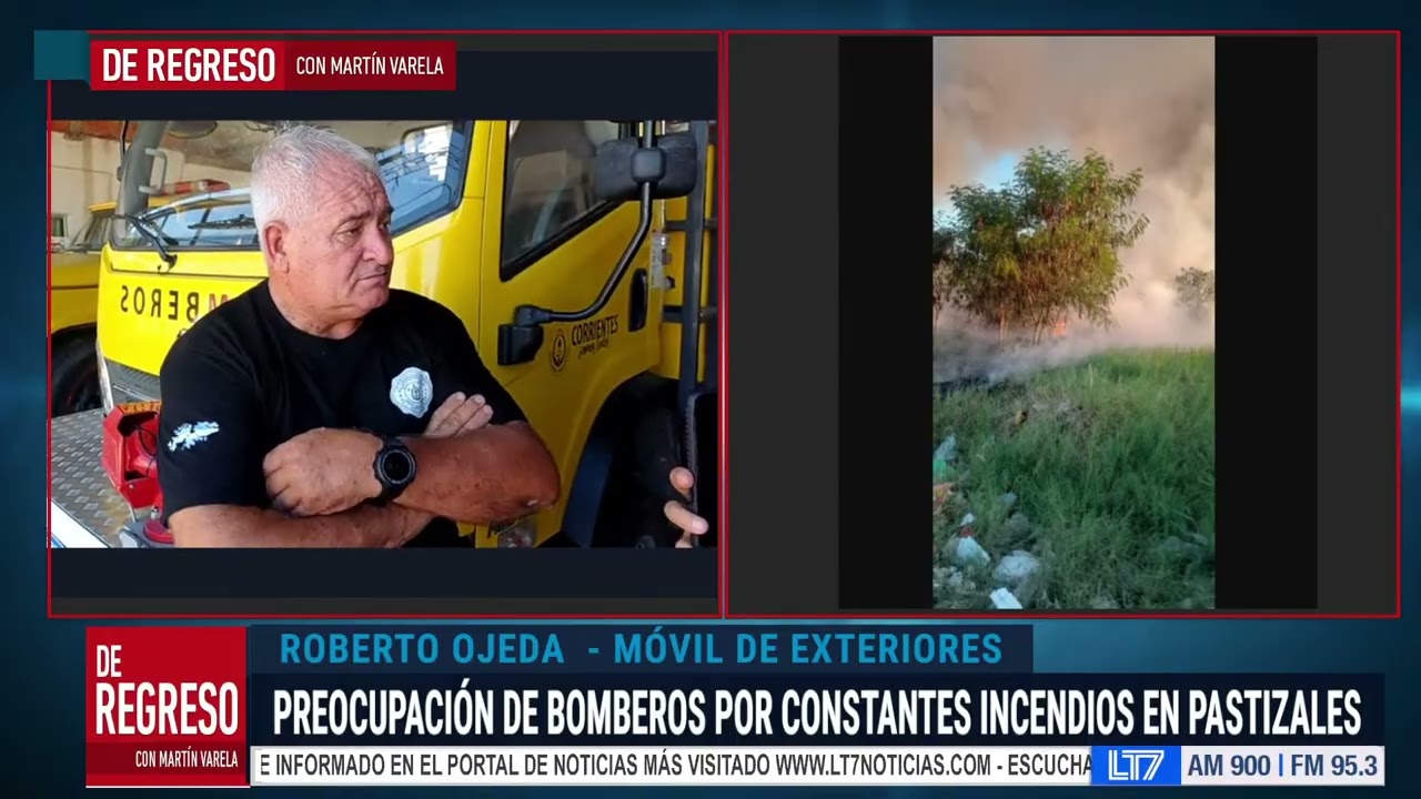 Pastizales en llamas y bomberos al límite en Corrientes