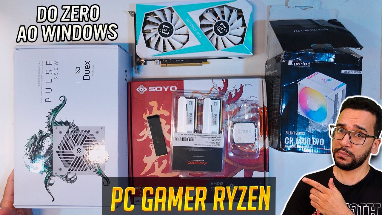 COMPLETO! Montando e Configurando PC GAMER RYZEN BRANCO! Windows, Programas, Overclock e mais!