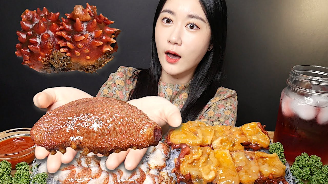 오독오독 홍해삼 뿔멍게 먹방 [Red Sea Cucumber, Sea Pineapple] Real Sound MUKBANG | ASMR | EATING SOUND