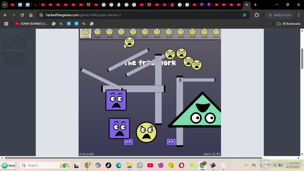 Super Stacker 2 TAS Speedrun (easy 27s, mid 43s, tricky 43s, hard 44s)