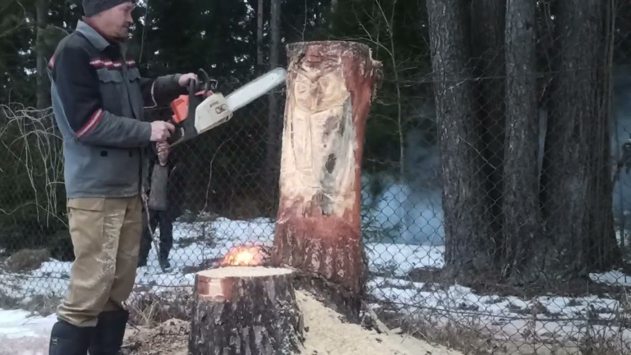 Карвинг бензопилой. Первый опыт...