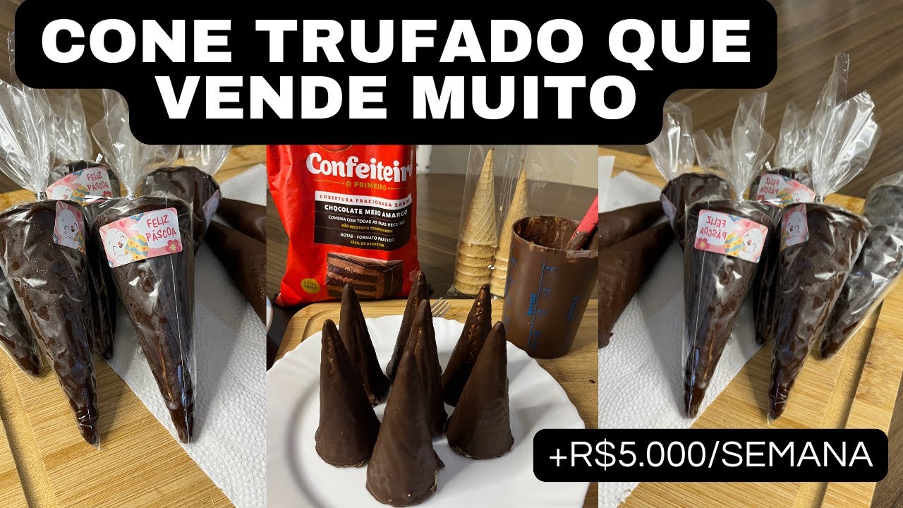 Receita Completa de Cone Trufado para Vender na Páscoa (e o Ano Todo!)