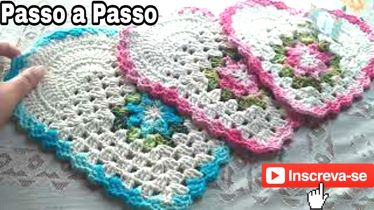DESCANSO DE PANELA | SOUSPLAT | DE CROCHÊ FEITO SOMENTE COM SOBRINHAS DE BARBANTE #claudinhacrochê 🌷