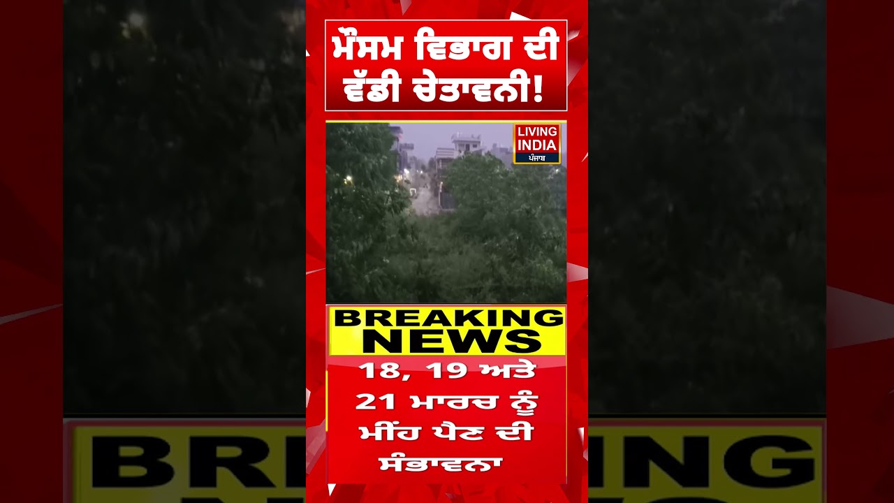 ਮੌਸਮ ਵਿਭਾਗ ਦੀ ਵੱਡੀ ਚੇਤਾਵਨੀ! Punjab Weather News | Thunderstorm Alert
