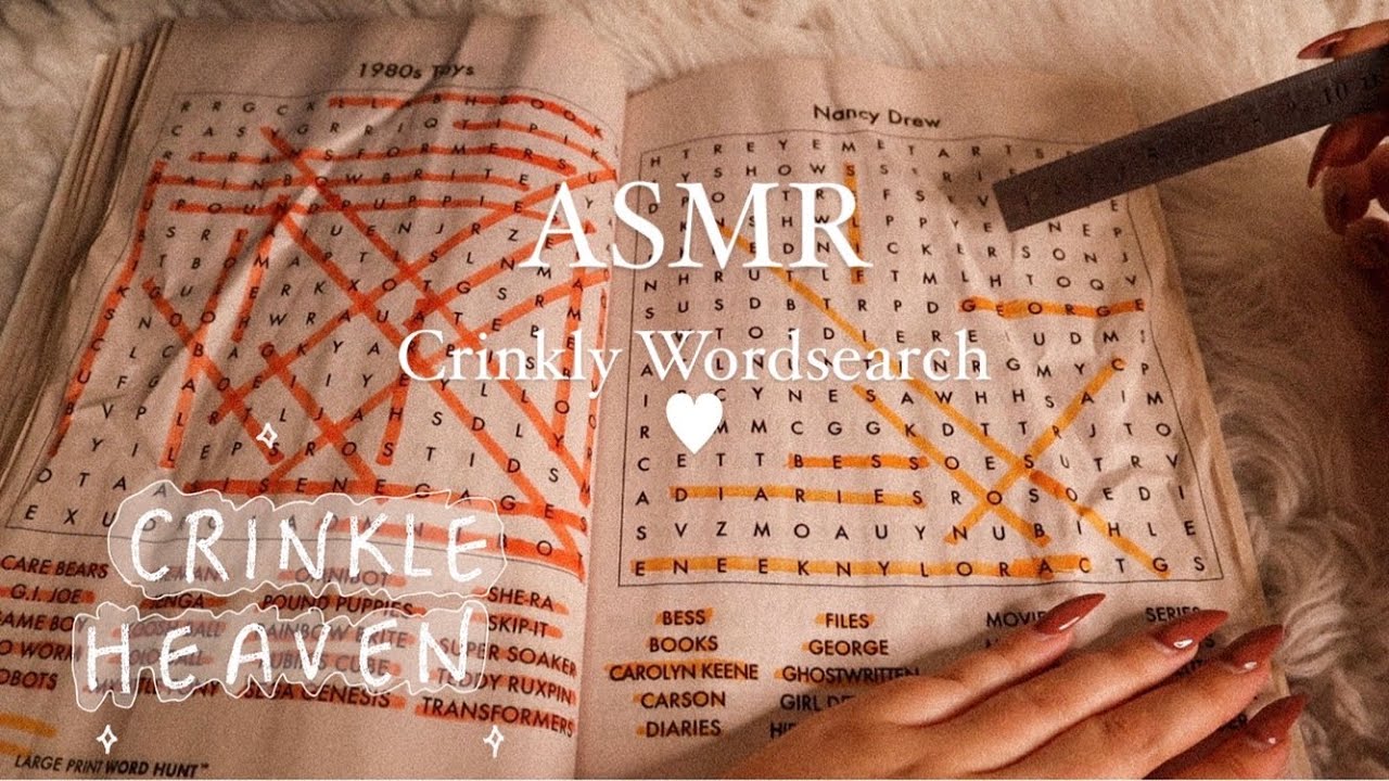 ASMR Crinkly Wordsearch pt. 2 | wet mouth sounds, inaudible whispering