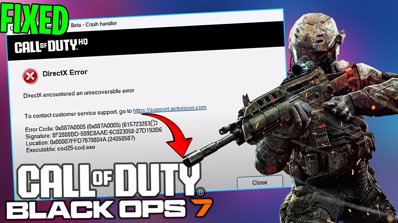 Ошибка DirectX в Call of Duty BO7 исправлена ​​✅ | Исправление сбоев на ПК