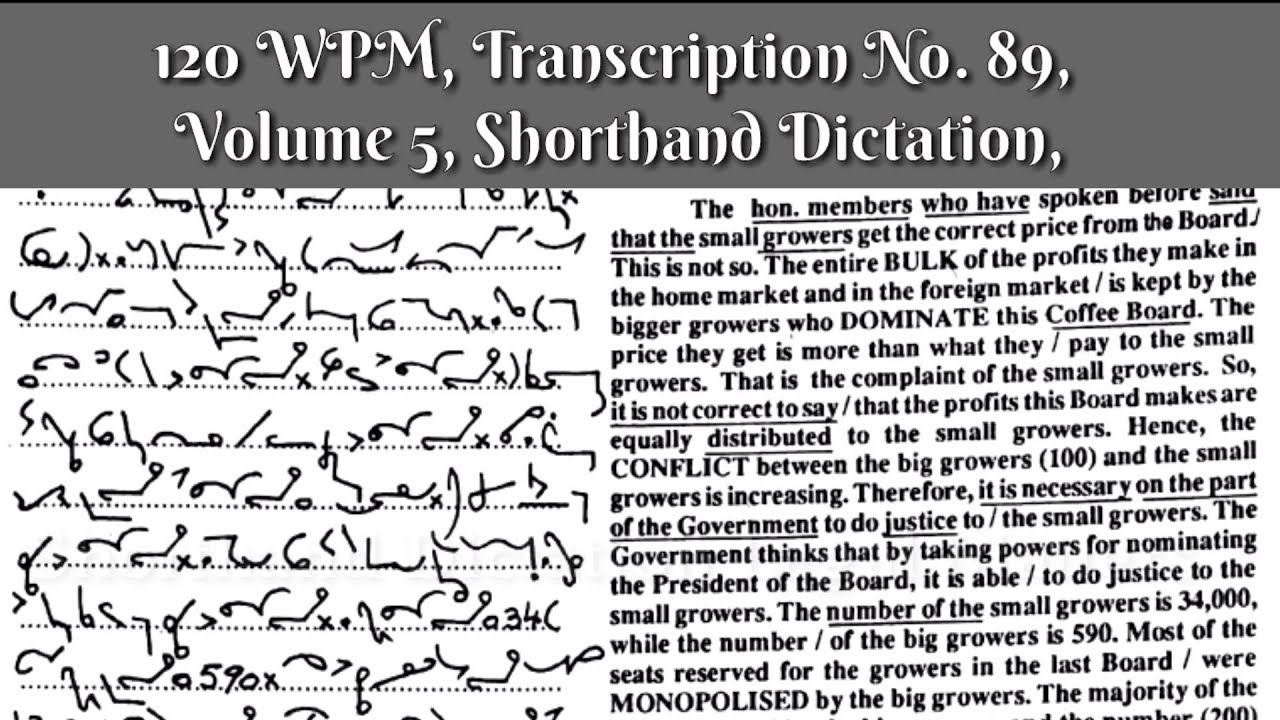 120 WPM, Transcription No  89, Volume 5,Shorthand Dictation, Kailash Chandra,With ouline & Text