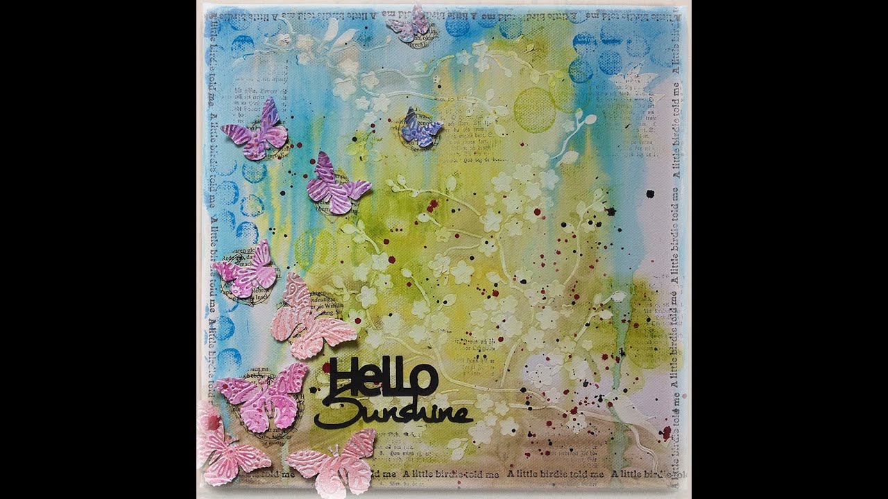 Mixed Media Canvas using Rubber Dance Stamps and Gelatos Tutorial