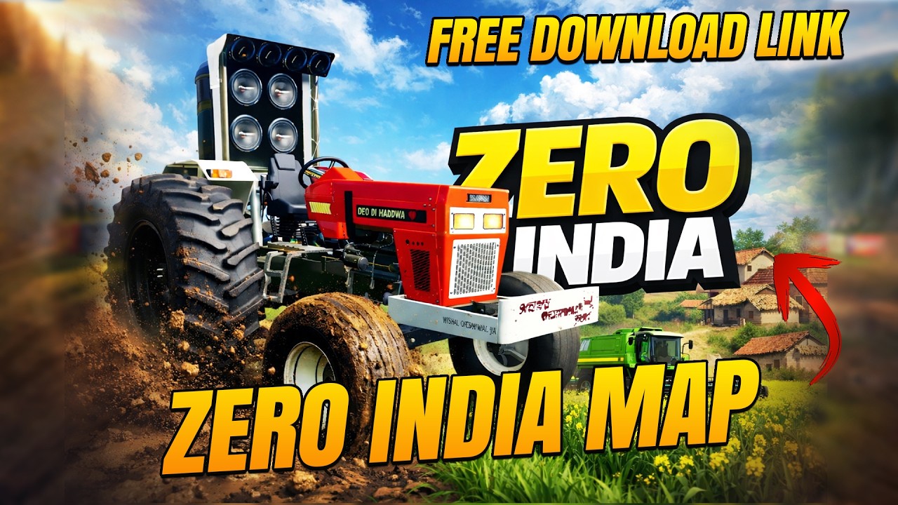 Zero India Map mod free download fs22 Realistic Farming 😍 | Indian tractor mods graphic
