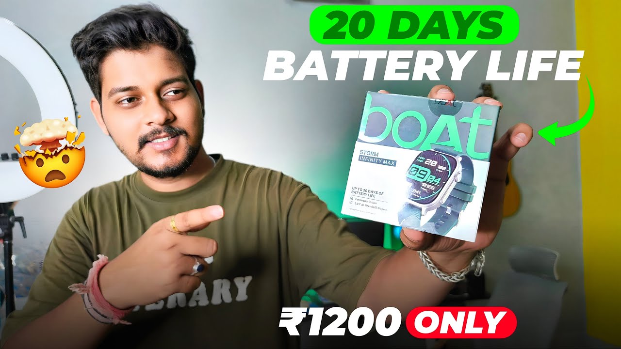 Boat storm infinity max unboxing & review - 20 days battery 😱 | best smartwatch under 1200 with call