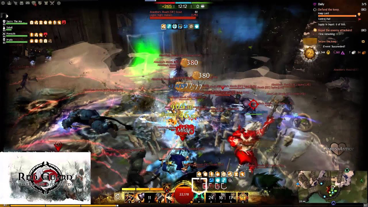Guild Wars 2 Red Guard Liryc Warrior Wvwvw Blob Killing Video With Sacrx The Machine Audio