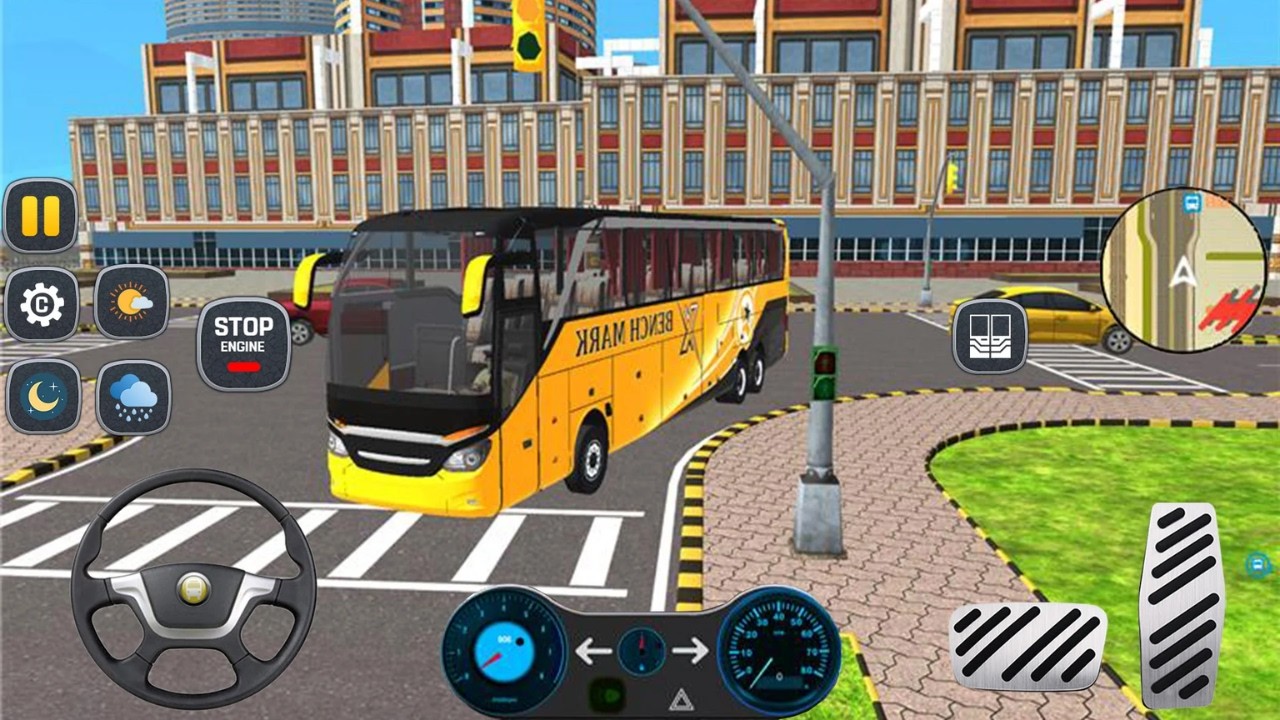 US Bus Game Sim Coach Driving Gameplay | Pickup Passengers & Drive Bus Safely